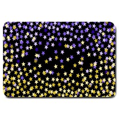 Space Star Light Gold Blue Beauty Large Doormat 