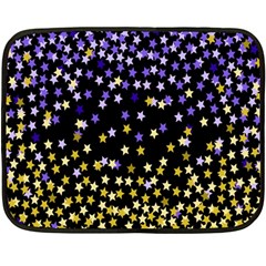 Space Star Light Gold Blue Beauty Fleece Blanket (mini)