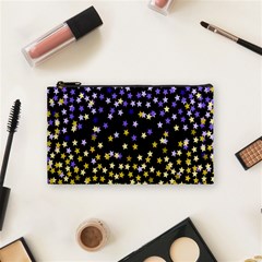 Space Star Light Gold Blue Beauty Cosmetic Bag (small) 