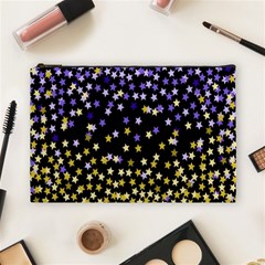 Space Star Light Gold Blue Beauty Cosmetic Bag (large)  by Mariart