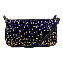 Space Star Light Gold Blue Beauty Shoulder Clutch Bags by Mariart