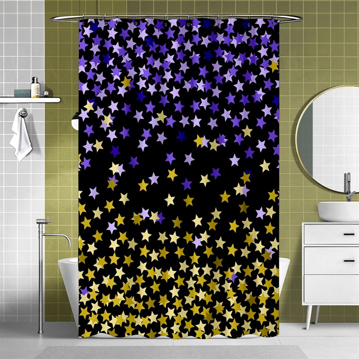 Space Star Light Gold Blue Beauty Shower Curtain 48  x 72  (Small) 