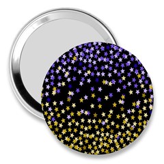 Space Star Light Gold Blue Beauty 3  Handbag Mirrors by Mariart