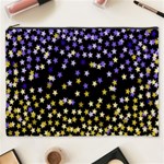 Space Star Light Gold Blue Beauty Cosmetic Bag (XXXL)  Front