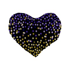 Space Star Light Gold Blue Beauty Standard 16  Premium Heart Shape Cushions