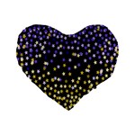 Space Star Light Gold Blue Beauty Standard 16  Premium Heart Shape Cushions Front