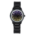 Space Star Light Gold Blue Beauty Stainless Steel Round Watch Front