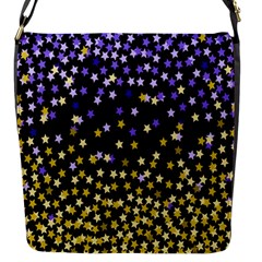 Space Star Light Gold Blue Beauty Flap Messenger Bag (s) by Mariart