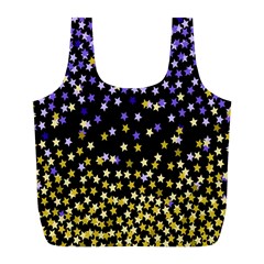 Space Star Light Gold Blue Beauty Full Print Recycle Bags (l)  by Mariart