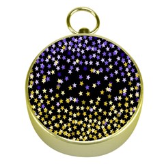 Space Star Light Gold Blue Beauty Gold Compasses by Mariart