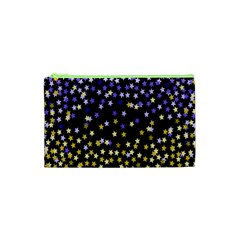 Space Star Light Gold Blue Beauty Cosmetic Bag (xs) by Mariart