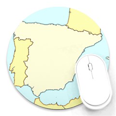 Spain Map Modern Round Mousepads