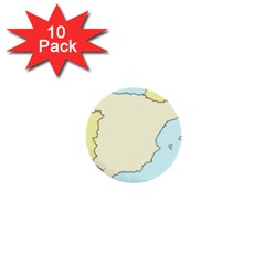 Spain Map Modern 1  Mini Buttons (10 Pack) 