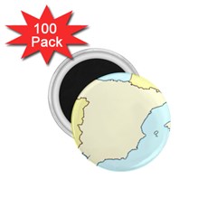 Spain Map Modern 1 75  Magnets (100 Pack)  by Mariart