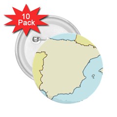 Spain Map Modern 2 25  Buttons (10 Pack) 