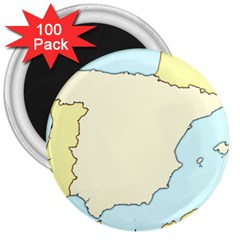 Spain Map Modern 3  Magnets (100 Pack)