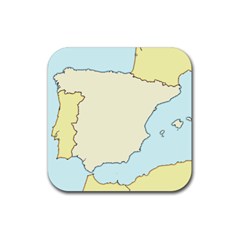 Spain Map Modern Rubber Coaster (square)  by Mariart