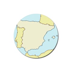 Spain Map Modern Rubber Coaster (round)  by Mariart