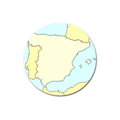 Spain Map Modern Magnet 3  (round)