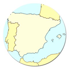 Spain Map Modern Magnet 5  (round)