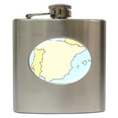 Spain Map Modern Hip Flask (6 Oz) by Mariart