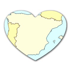 Spain Map Modern Heart Mousepads by Mariart