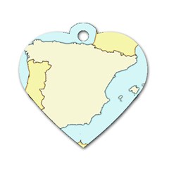 Spain Map Modern Dog Tag Heart (one Side) by Mariart