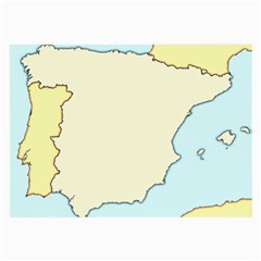 Spain Map Modern Large Glasses Cloth