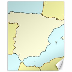 Spain Map Modern Canvas 11  X 14  