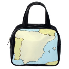 Spain Map Modern Classic Handbags (one Side)