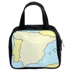 Spain Map Modern Classic Handbags (2 Sides)