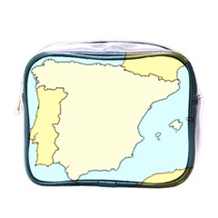 Spain Map Modern Mini Toiletries Bags