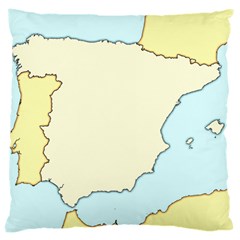 Spain Map Modern Large Cushion Case (one Side)