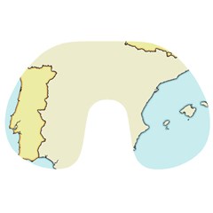 Spain Map Modern Travel Neck Pillows by Mariart