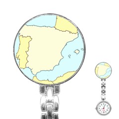 Spain Map Modern Stainless Steel Nurses Watch