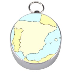 Spain Map Modern Silver Compasses by Mariart