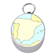 Spain Map Modern Mini Silver Compasses by Mariart