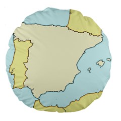 Spain Map Modern Large 18  Premium Flano Round Cushions by Mariart