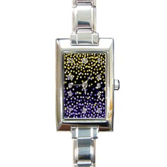 Space Star Light Gold Blue Beauty Black Rectangle Italian Charm Watch