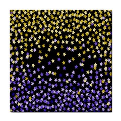 Space Star Light Gold Blue Beauty Black Tile Coasters