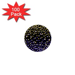 Space Star Light Gold Blue Beauty Black 1  Mini Buttons (100 Pack)  by Mariart