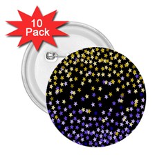 Space Star Light Gold Blue Beauty Black 2 25  Buttons (10 Pack)  by Mariart