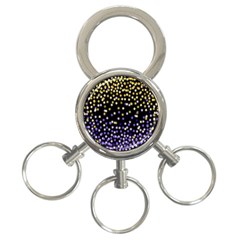 Space Star Light Gold Blue Beauty Black 3-ring Key Chains by Mariart