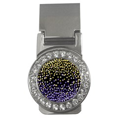 Space Star Light Gold Blue Beauty Black Money Clips (cz)  by Mariart