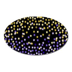 Space Star Light Gold Blue Beauty Black Oval Magnet