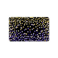 Space Star Light Gold Blue Beauty Black Magnet (name Card) by Mariart