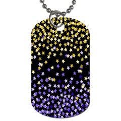 Space Star Light Gold Blue Beauty Black Dog Tag (one Side) by Mariart