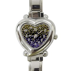 Space Star Light Gold Blue Beauty Black Heart Italian Charm Watch