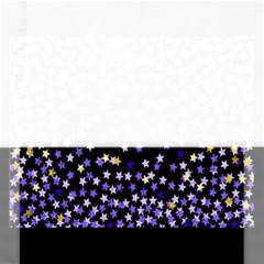 Space Star Light Gold Blue Beauty Black Rectangular Jigsaw Puzzl by Mariart