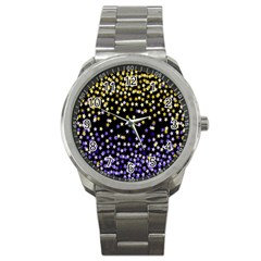 Space Star Light Gold Blue Beauty Black Sport Metal Watch